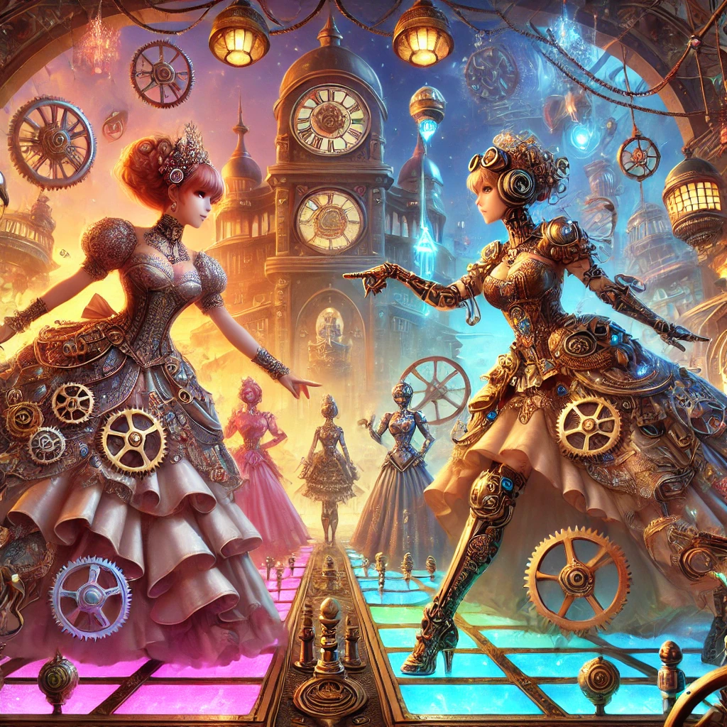 Princess Girls Steampunk Rivalry Atmospheric